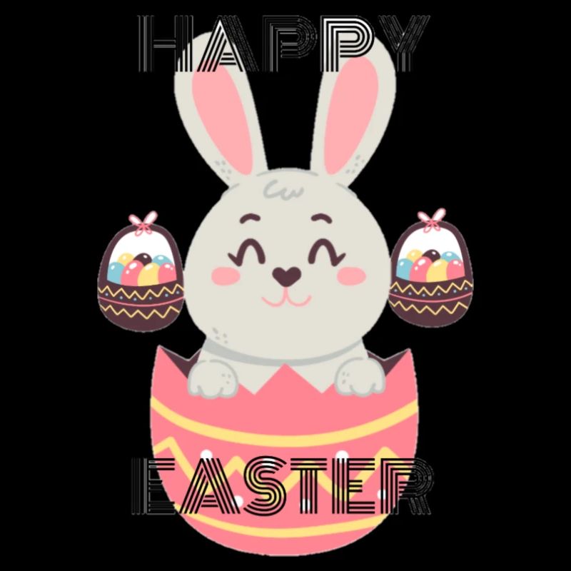 Lapin Paques Rose dans Œuf