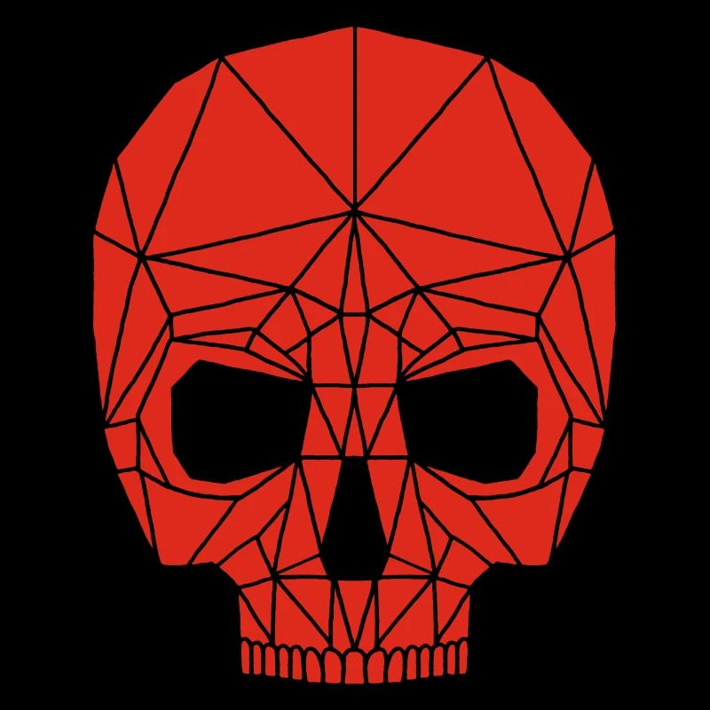 Red robotic skull