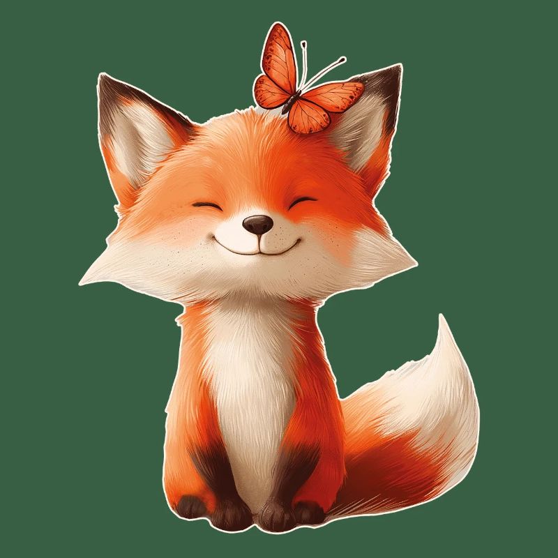 Fox with Butterfly