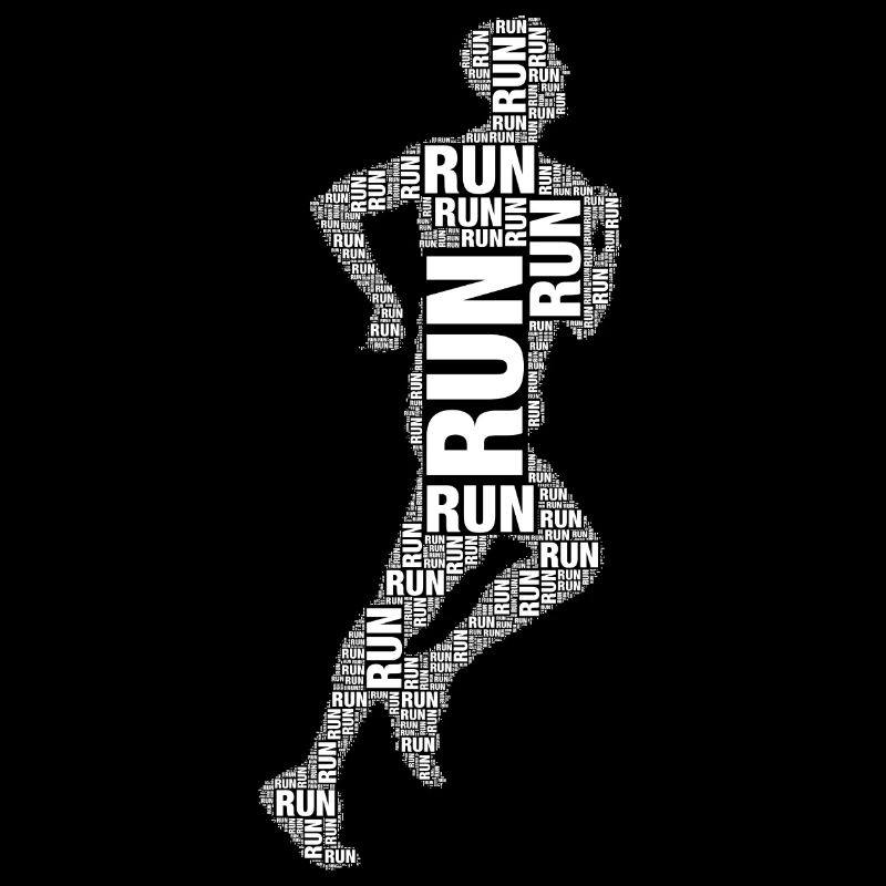 Running Man Silhouette - Run Text Human Shape