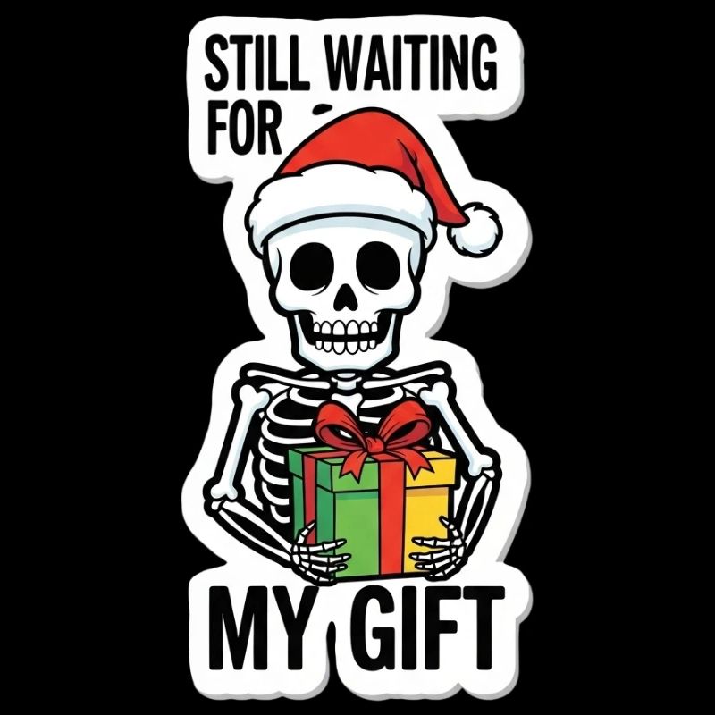 Skelett-Weihnachtsmann Geschenk Warte