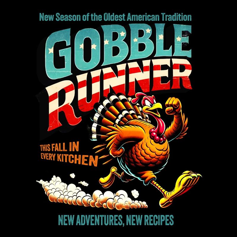 Gobble Runner - Conception amusante de la dinde de Thanksgiving