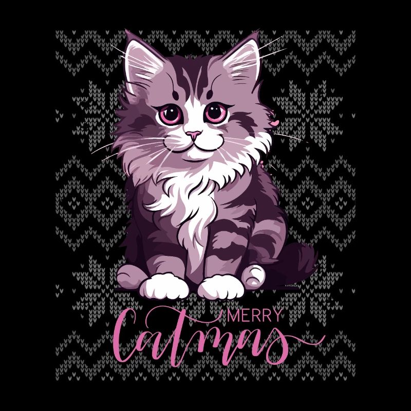 Lila Kätzchen-Weihnachtskater Catmas