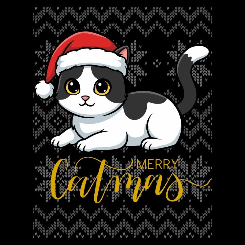 Christmas kitten in red hat