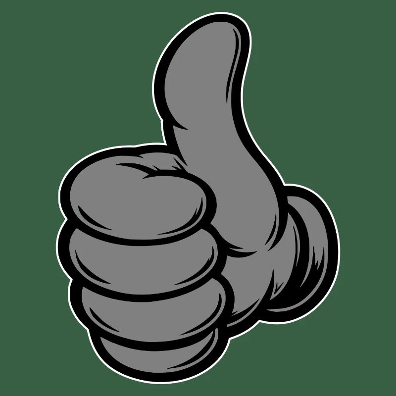 OK Comic Thumbs Up Hand Icon Grey