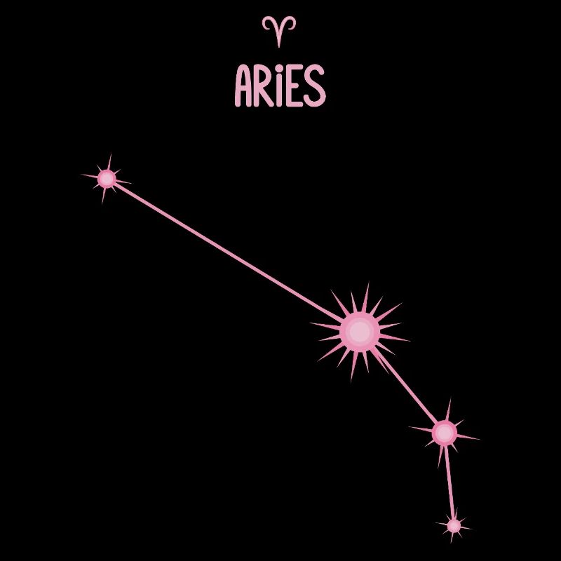 Constellation des étoiles du signe du Bélier rose pastel