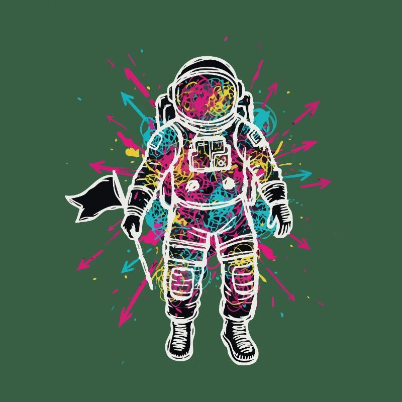 Space Astronaut Scribble Doodles Color
