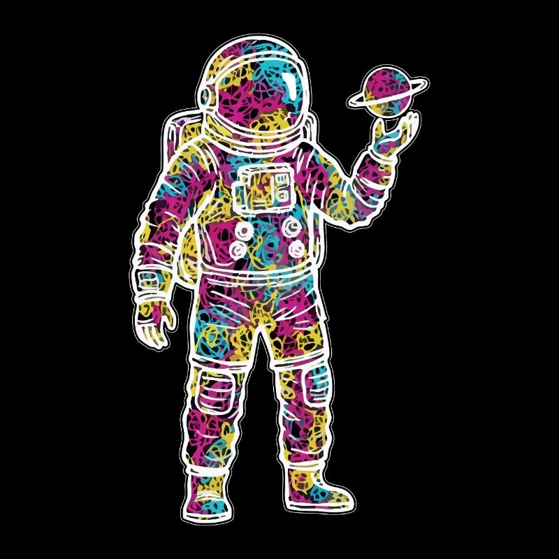 Astronaute Espace Scribble Planète Gribouillis