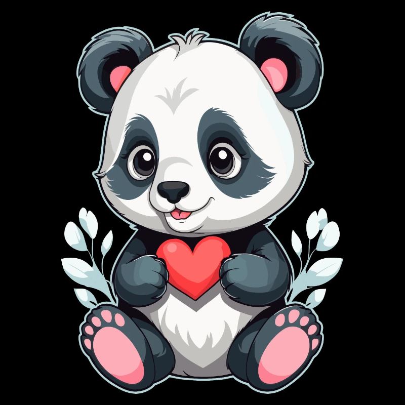 Panda avec cœur