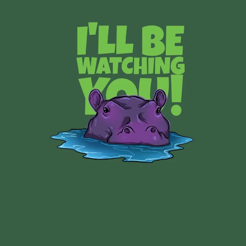 Hippopotame drôle avec texte