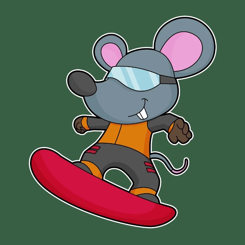 Mouse Snowboarder Snowboard