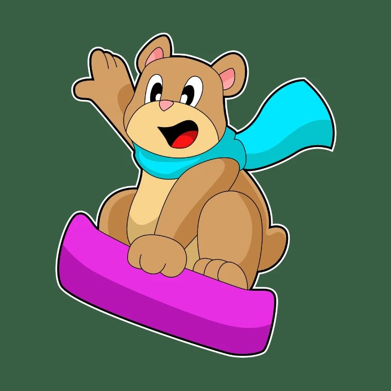 Bear Snowboarder Snowboard