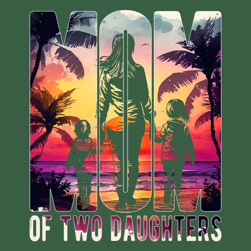 Mutter mit zwei Töchtern Muttertag Strand Mama