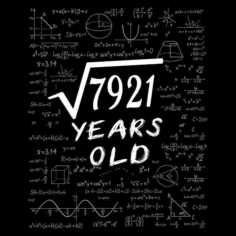 89e Anniversaire 89 ans Racine carrée de 7921 math