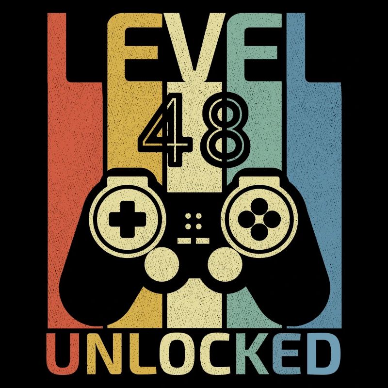 Level 48 freigeschaltet Lustiger Videospieler 48. Geburtstag