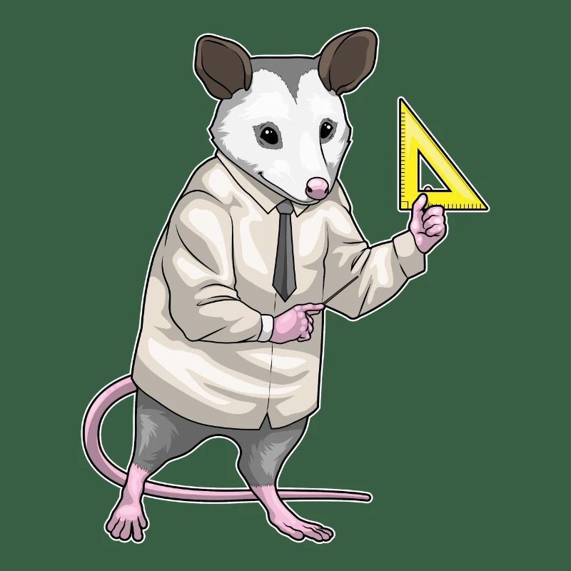 Opossum professeur triangle règle maths