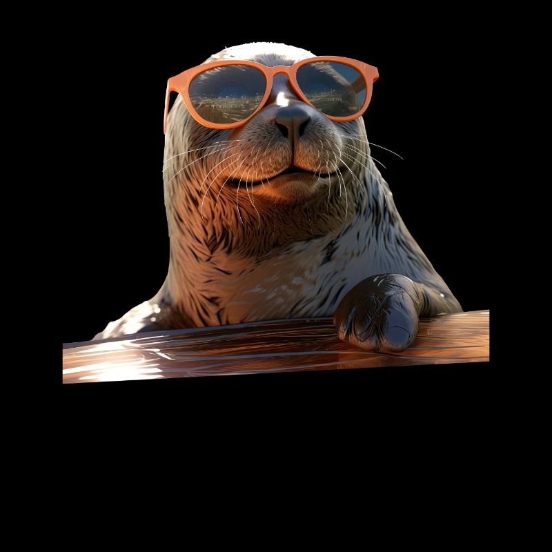 Robbe mit Sonnenbrille Seehund Walross Süße Robben