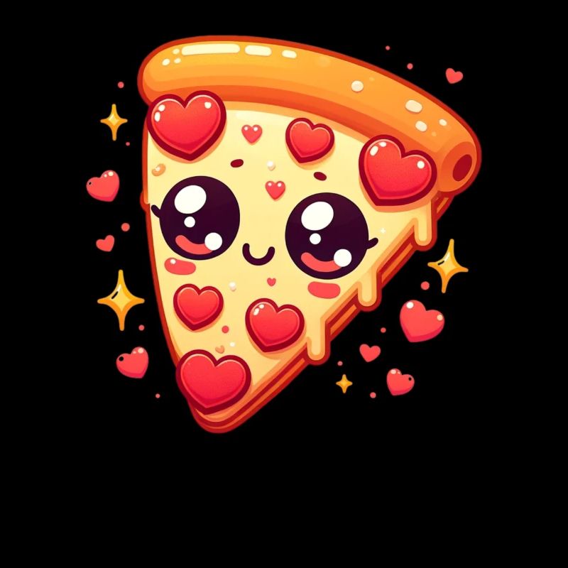 Kawaii Pizza Love Savory Indulgence Valentine's Day