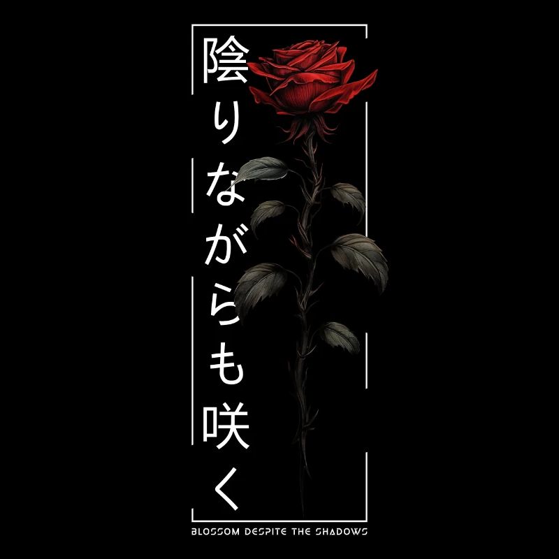 Blossom Despite The Shadow Rose Script japonais