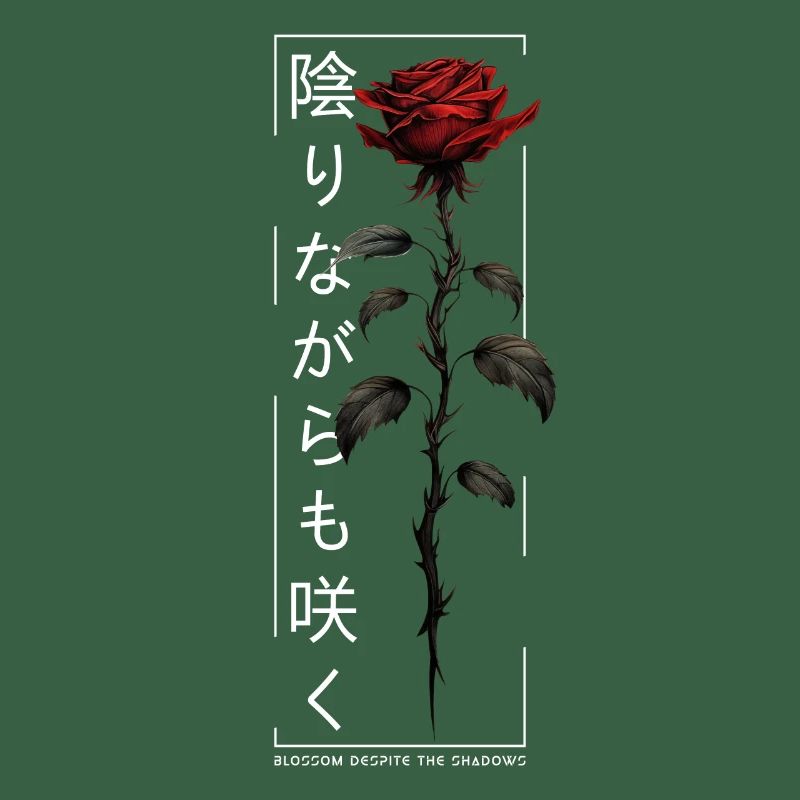 Blossom Despite The Shadow Rose Japanese Script