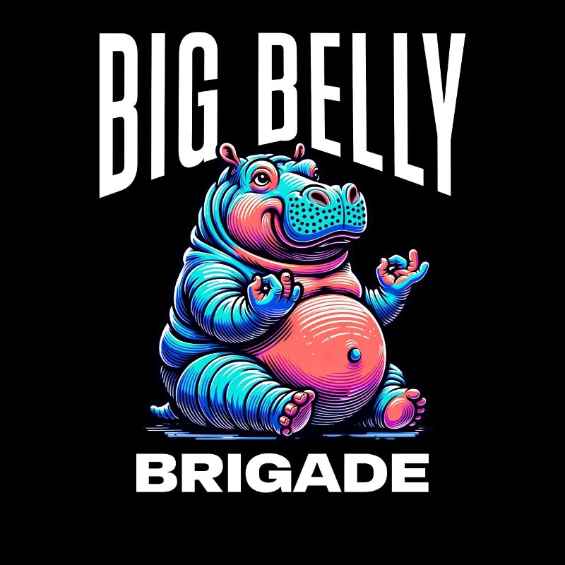 Großer Bauch Brigade Hippo Nilpferd Flusspferd