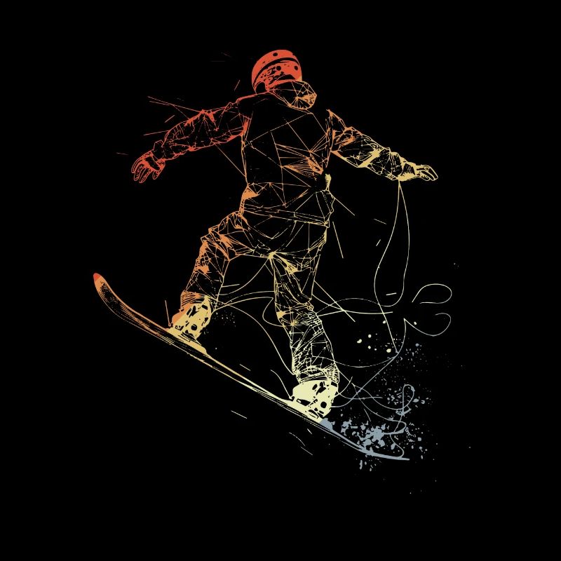 Dessin de snowboarder vintage