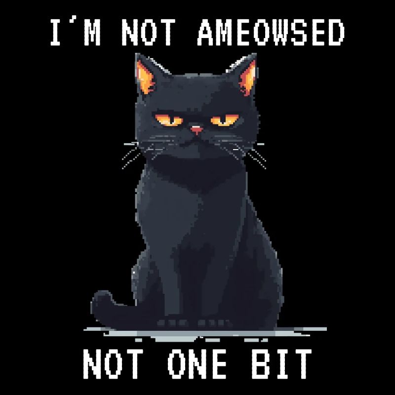 I'm Not Ameowsed Pixelart Grimmige Katze Pixel
