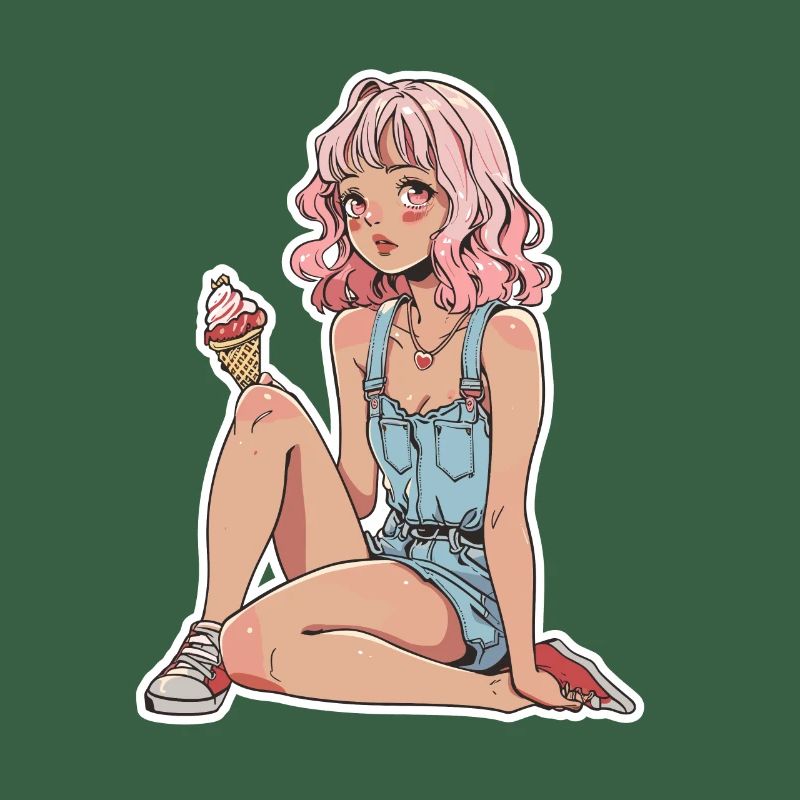 Fille de crème glacée