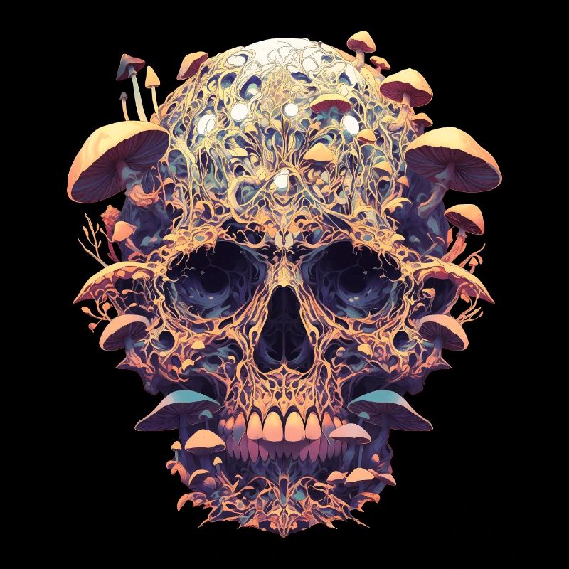 Cottagecore Skull Mushrooms Skull Grunge