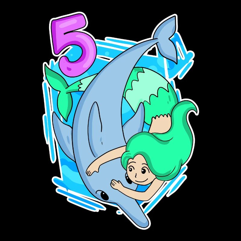 5. Geburtstag Motiv Delfin - 5 jahre