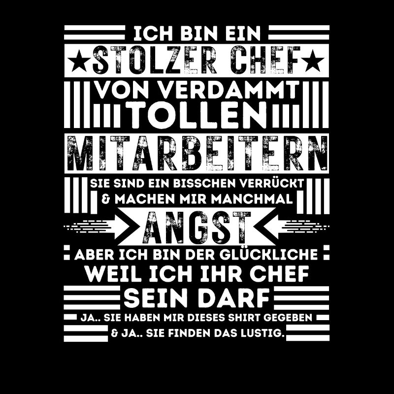 Stolzer Chef Wahnsinn Büro Mitarbeiter lustig
