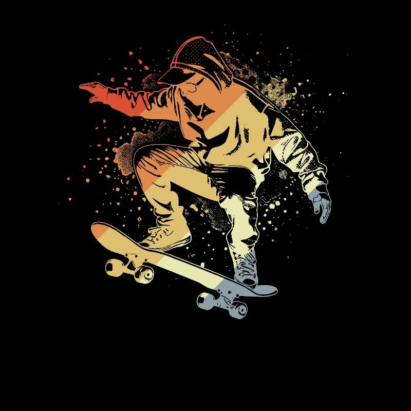 Skater Sketch Retro Style