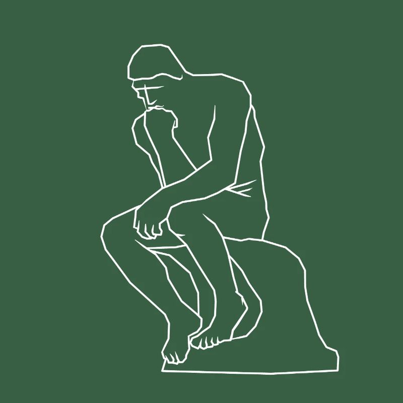 Le dessin au trait de la statue du penseur