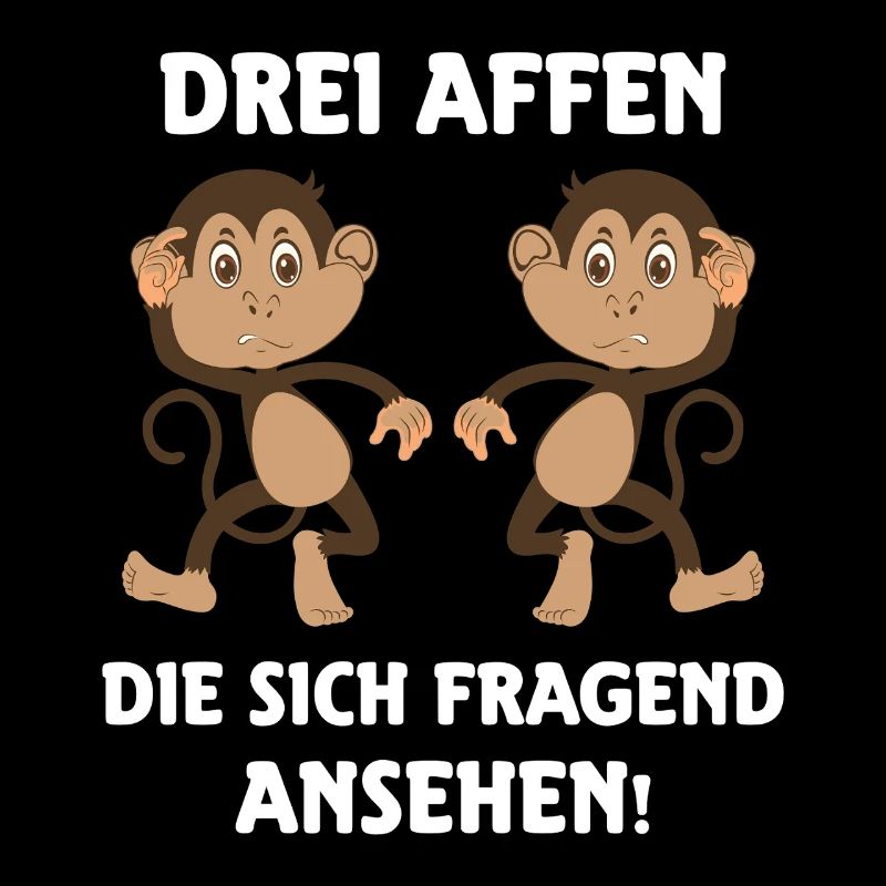 Lustig Sprüche Drei Affen die sich fragend ansehen
