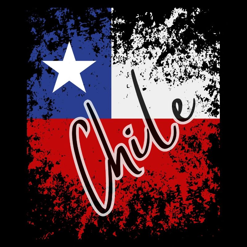 Drapeau grunge chilien, j’adore le Chili