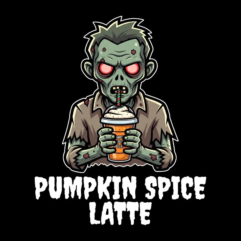 PUMPKIN SPICE LATTE - ZOMBIE HALLOWEEN