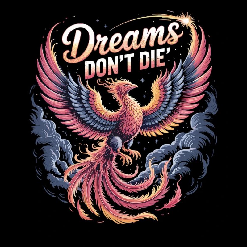 Mythical phoenix with motif