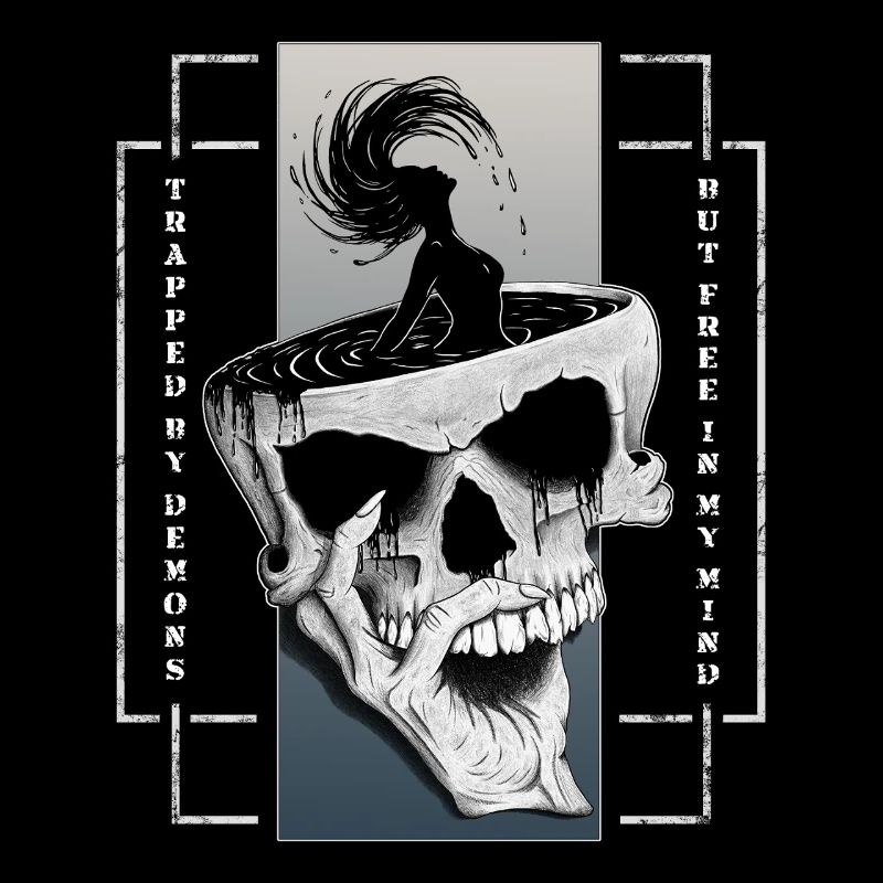Mind unbound, Skull, Dämonen Hand, Frau Silhouette