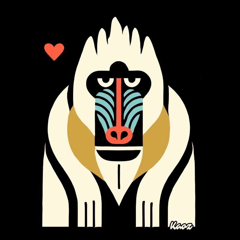 Fette Stammes-Mandrill-Affenillustration