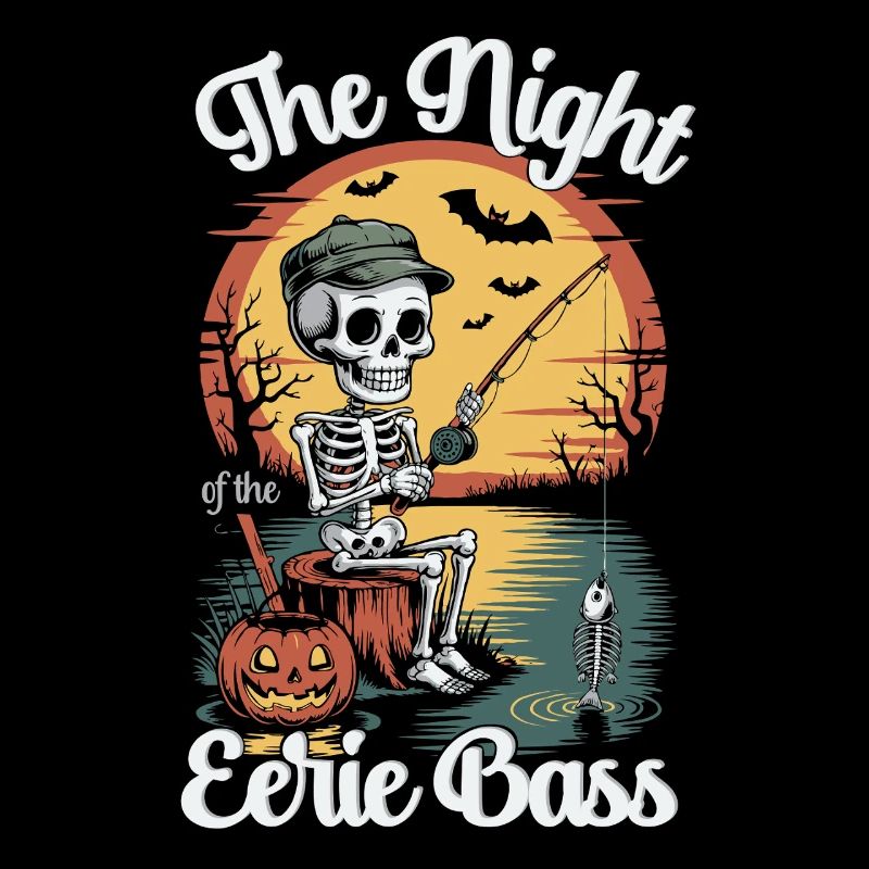 Motif de nuit de basse étrange avec squelette