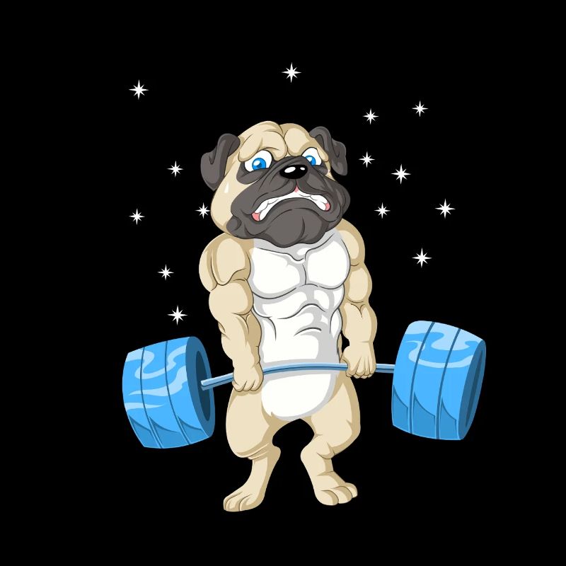 Mops Gewichtheben Fitnessstudio