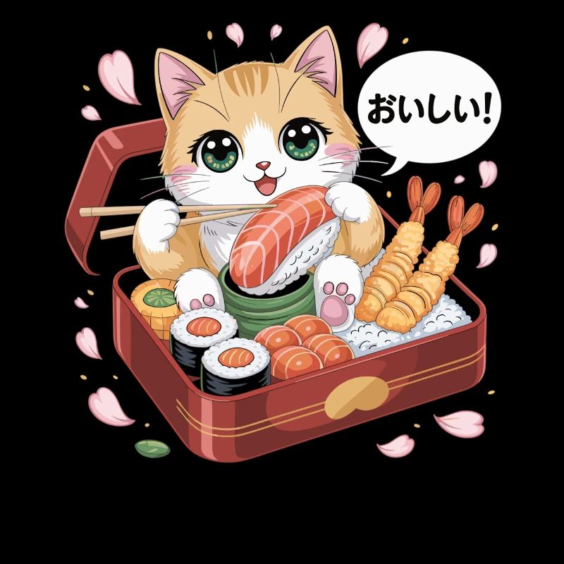 Chemise Sushi et Chats Mignon