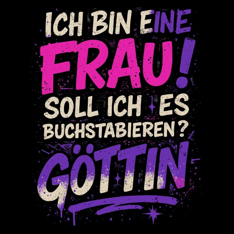 Frauenpower Spruch mit Graffiti-Design