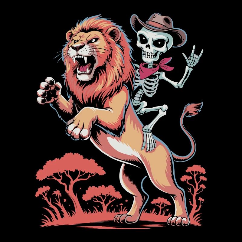 Chevalier Lion avec crâne et selle