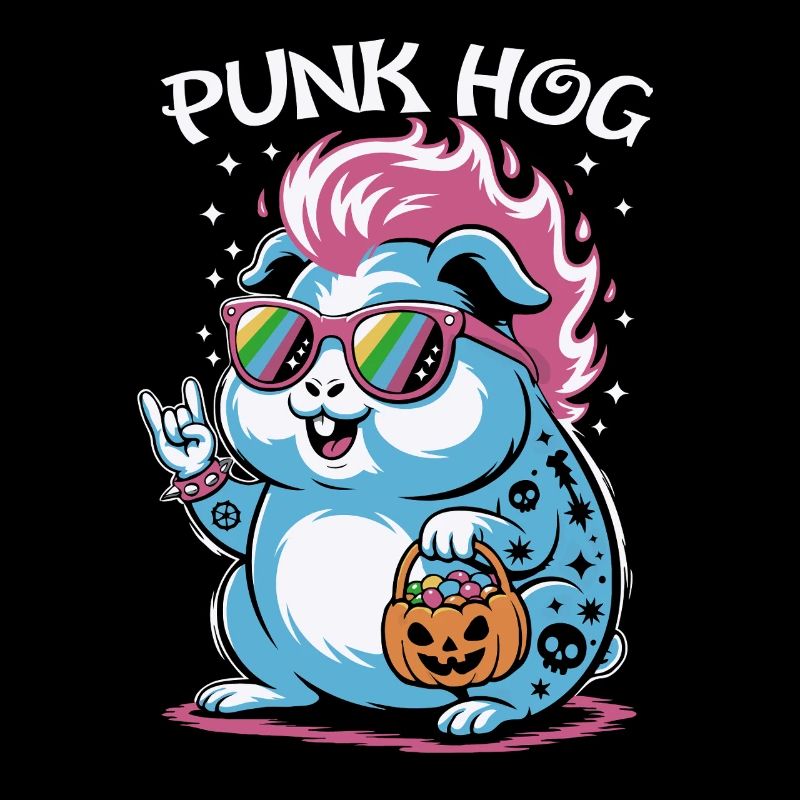 Déguisement de cochon d’Inde hamster punk