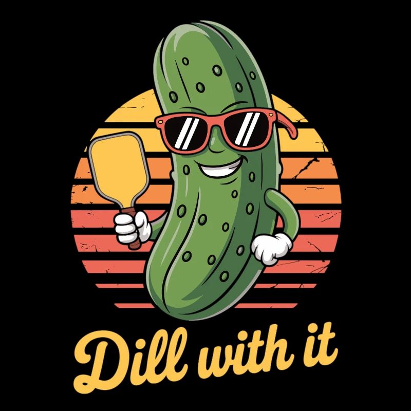 Pickleball Shirt – Gurke mit Schläger Dill with it