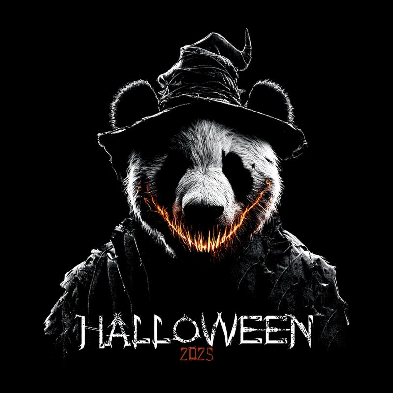 Panda Halloween Feu Sourire