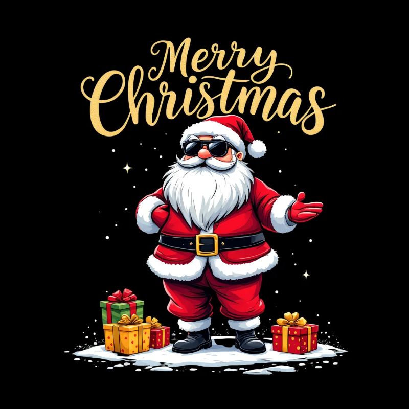 Merry Christmas Weihnachtsmann Mit Geschenken