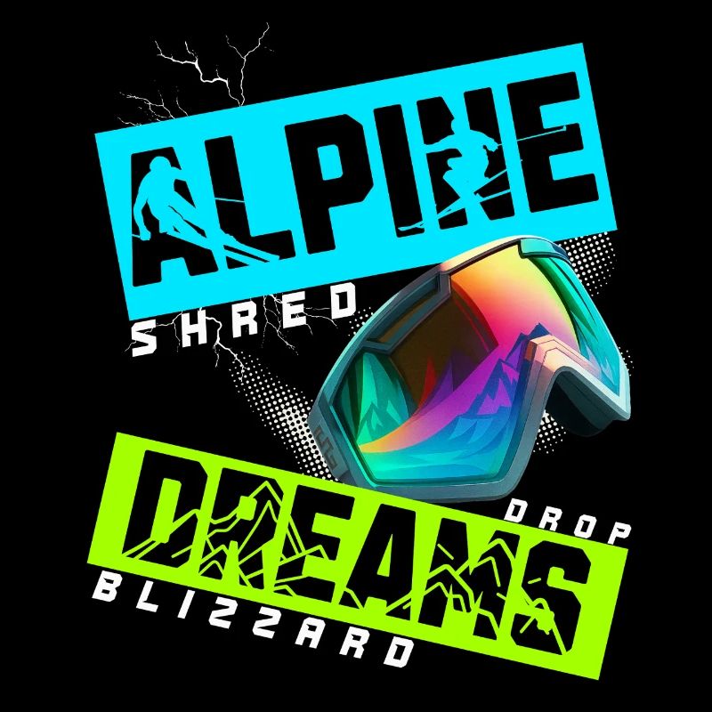 Alpine Dreams Ski Snowboard Shred Design