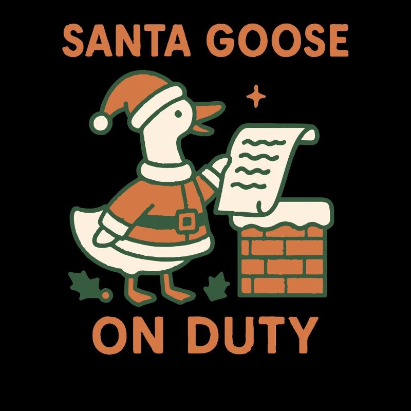 Père Noël Oie En Devoir Drôle Noël Design